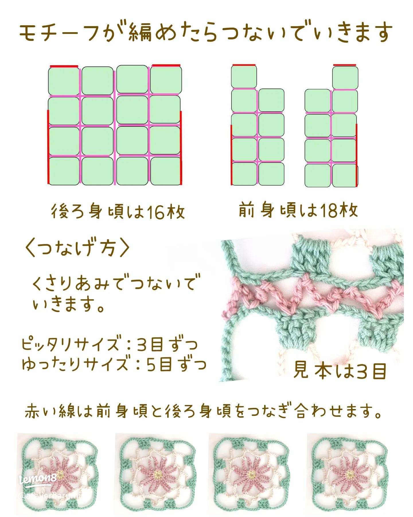 楽天市場 作品番号：BR-14012編み図 2種のモチーフのカーディガン ※資料請求ボタンではなく『備考欄』に作品番号をお書き添え下さい :アベイル・コマドリ 生地・毛糸