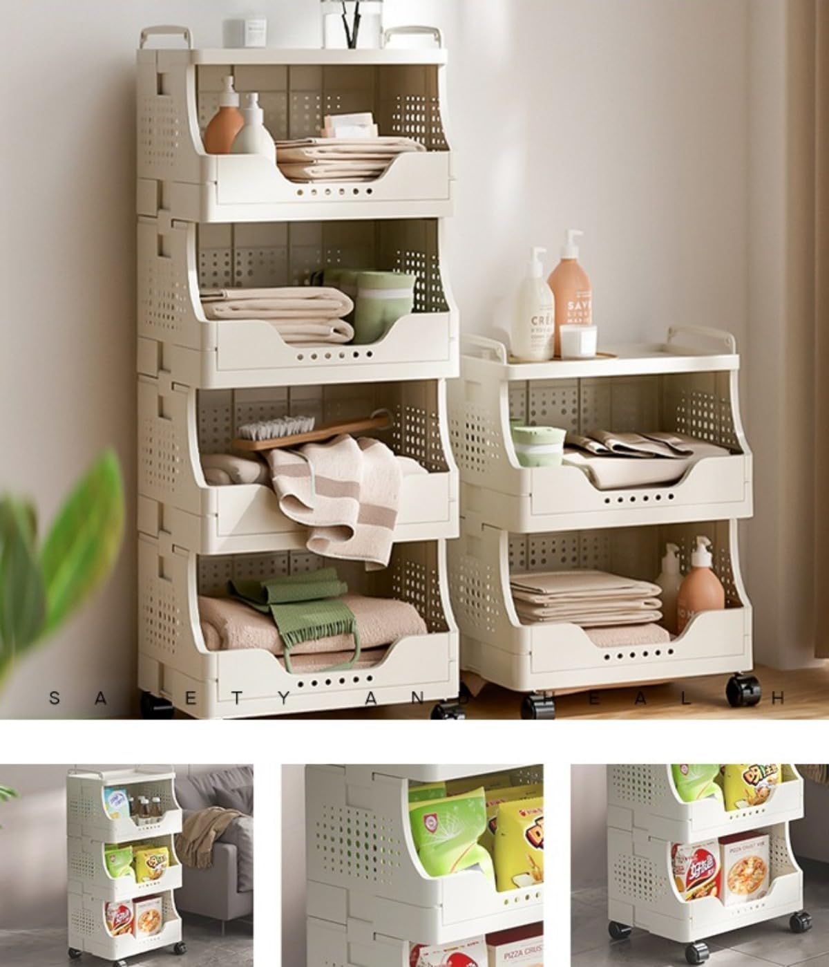 キャスター付き キッチンワゴン おもちゃ 収納 ラック おもちゃ収納棚 大容量 2段 3段