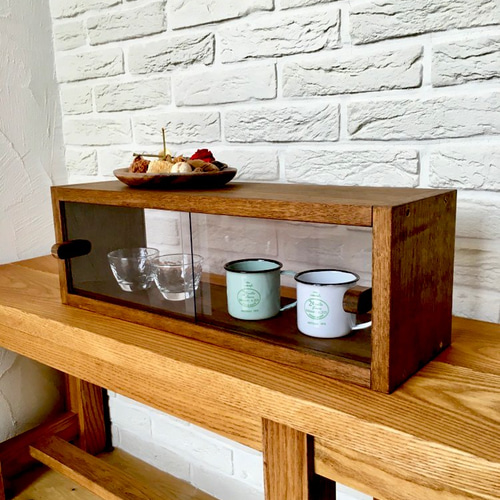 カフェ向け冷蔵ショーケースカウンター W1700ビーチ無垢材 オーダーメイドレジカウンター 店舗家具 店舗什器 チェスト・キャビネットRyoグレイスファニチャーCreema店 通販 19693303Creema クリーマ