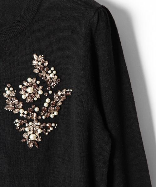 Grimoire - ボルドー ビジュー 刺繍 ニットカーディガンの通販 by ELLICE古着グリモワールならラクマ