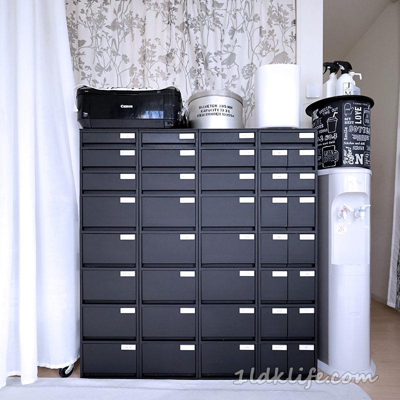 セリア」のリメイクシートで失敗したけど、たまたま再度成功した「無印」PPケースの目隠しの話！「楽」になる、収納。〜シンプルにナチュラルにインテリア 収納