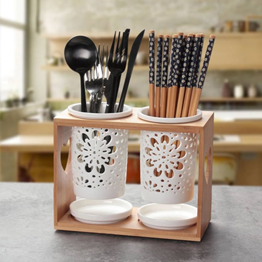 山崎実業 公式 タワー 蓋付きカトラリースタンド tower タワー 箸立て キッチンツール 箸 ナイフ フォーク スプーン スタンド 53725373