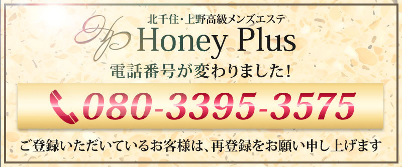 北千住・上野メンズエステ ハニープラス 北千住駅徒歩5分・上野駅入谷口から徒歩5分のメンズエステ