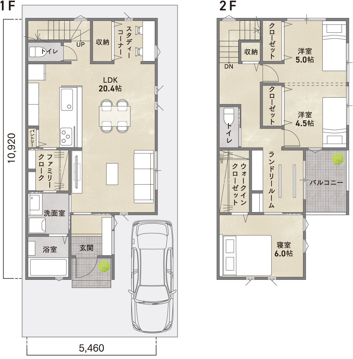 3階建間取り-間口狭+狭小地15坪。南北に細長い南玄関の狭小住宅