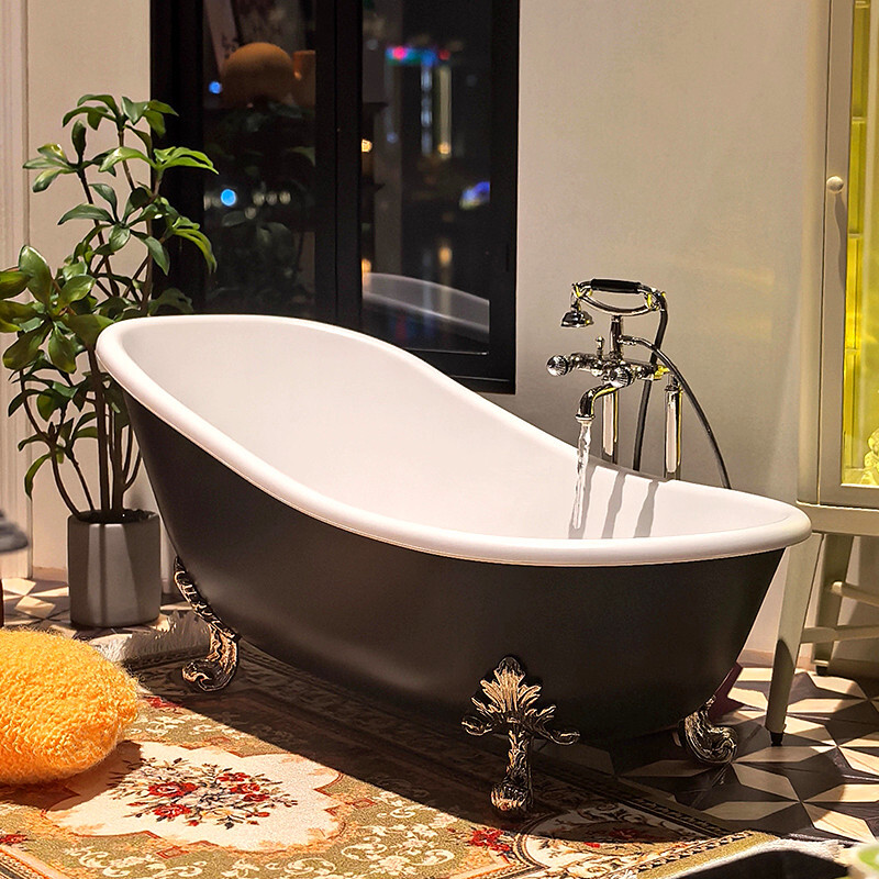 ミニチュア家具 バスタブ 浴槽 シャワー水栓付き お風呂 置き型 ドール用 ブライス 1